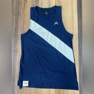 Tracksmith Van Cortlandt Singlet Tank Top Womens Small Navy Ivory Mesh Racing